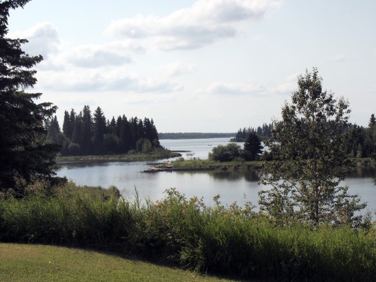 This view and a cold beer: Astotin Lake, as seen from the clubhouse of Elk Island Golf Course.
