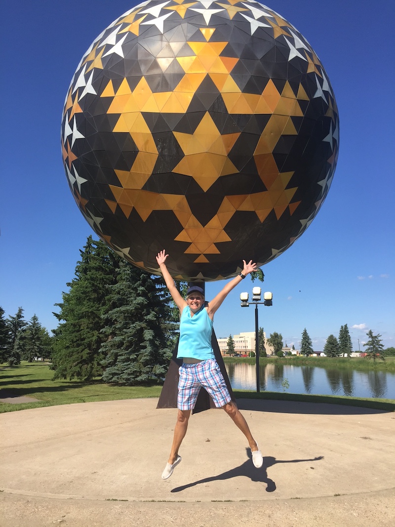 How excited was Therese to finally see Vegreville's giant egg? Yeah. This excited.